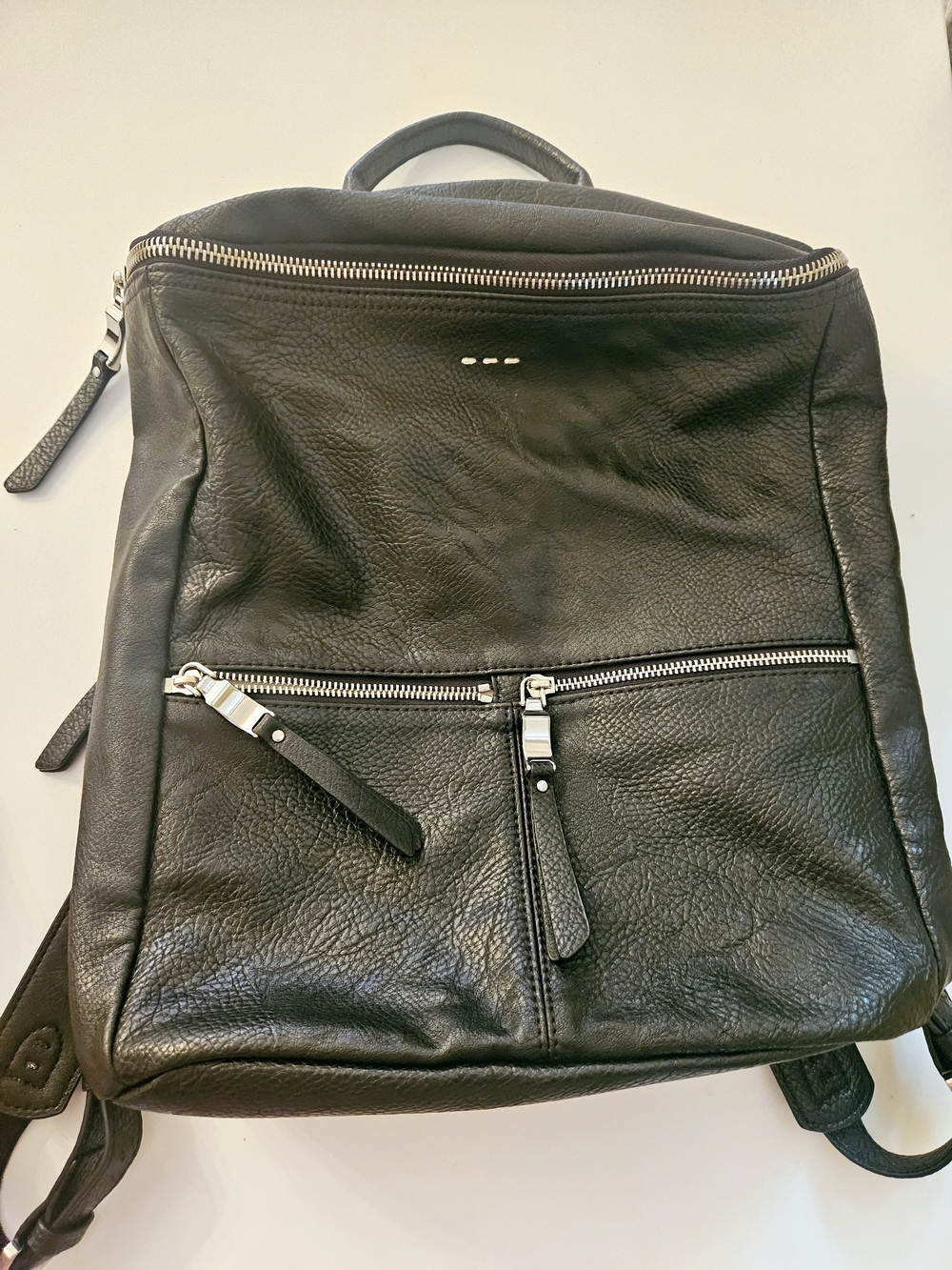 Women's Black Backpack Faux Leather Casual Everyday Bag
